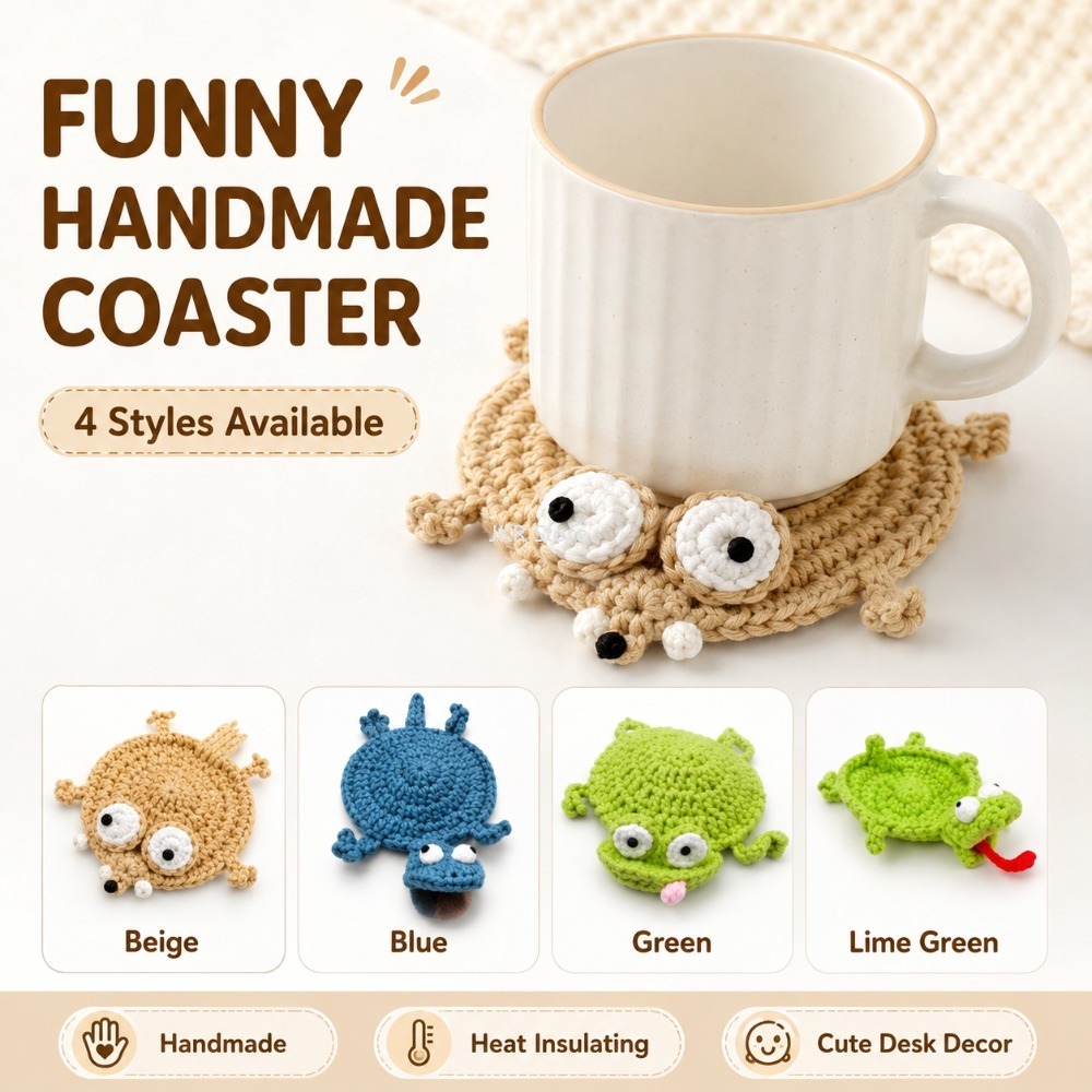 Coffee Tea Station - Animal Crochet Cup Coaster Handwoven Finished