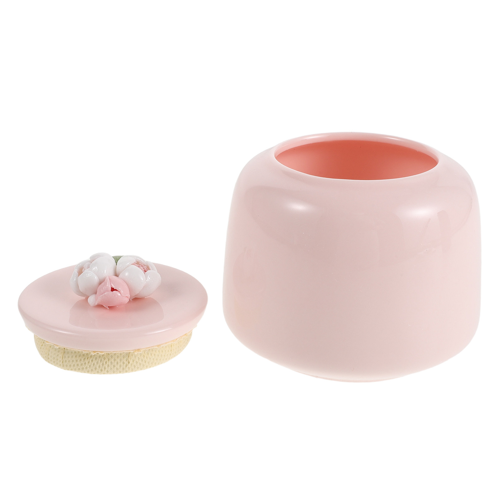 Coffee Tea Sugar Canisters - Ceramic Tea Jar Pink Porcelain Food