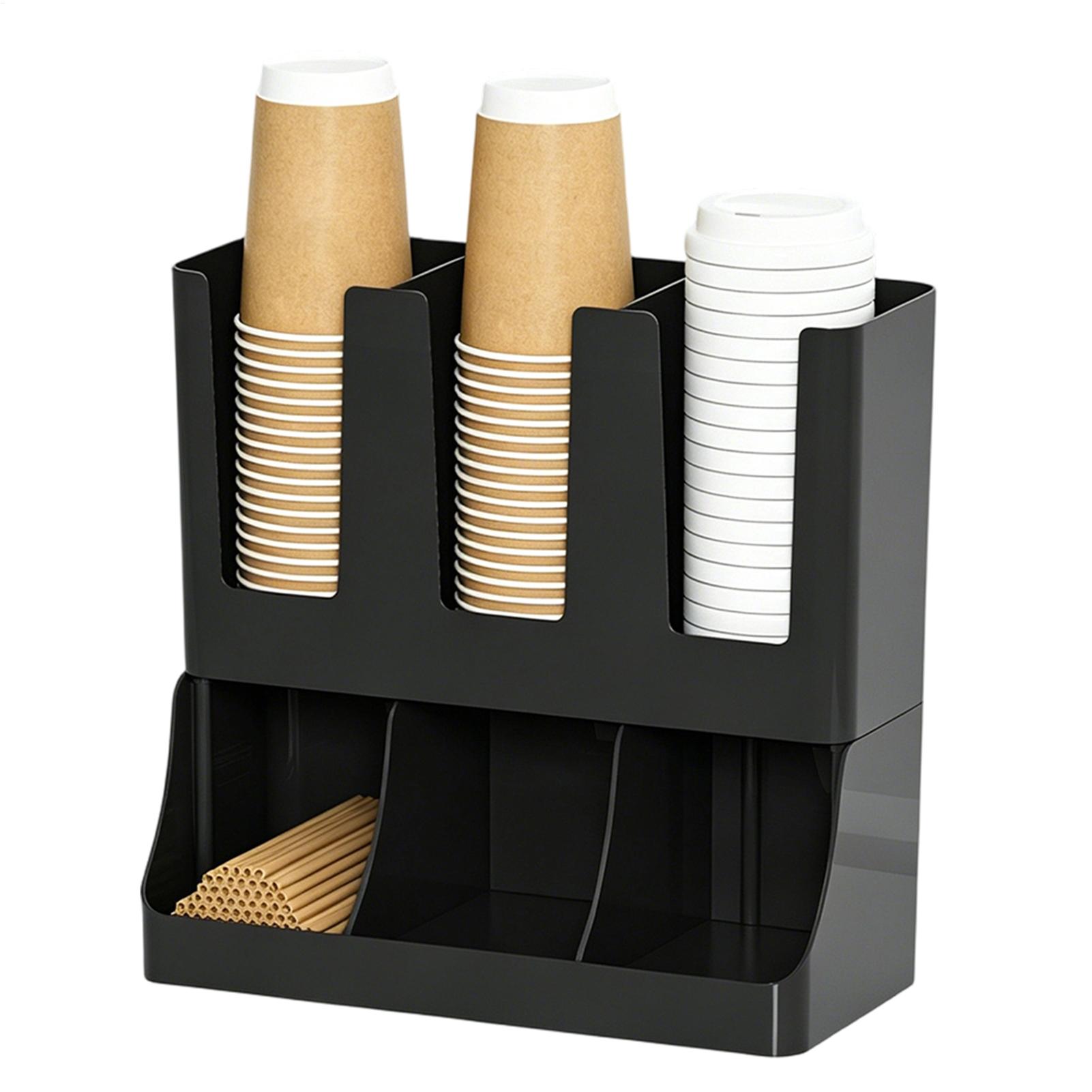 Coffee Tea Station - 6-Compartment Coffee Station Organizer Countertop Holder
