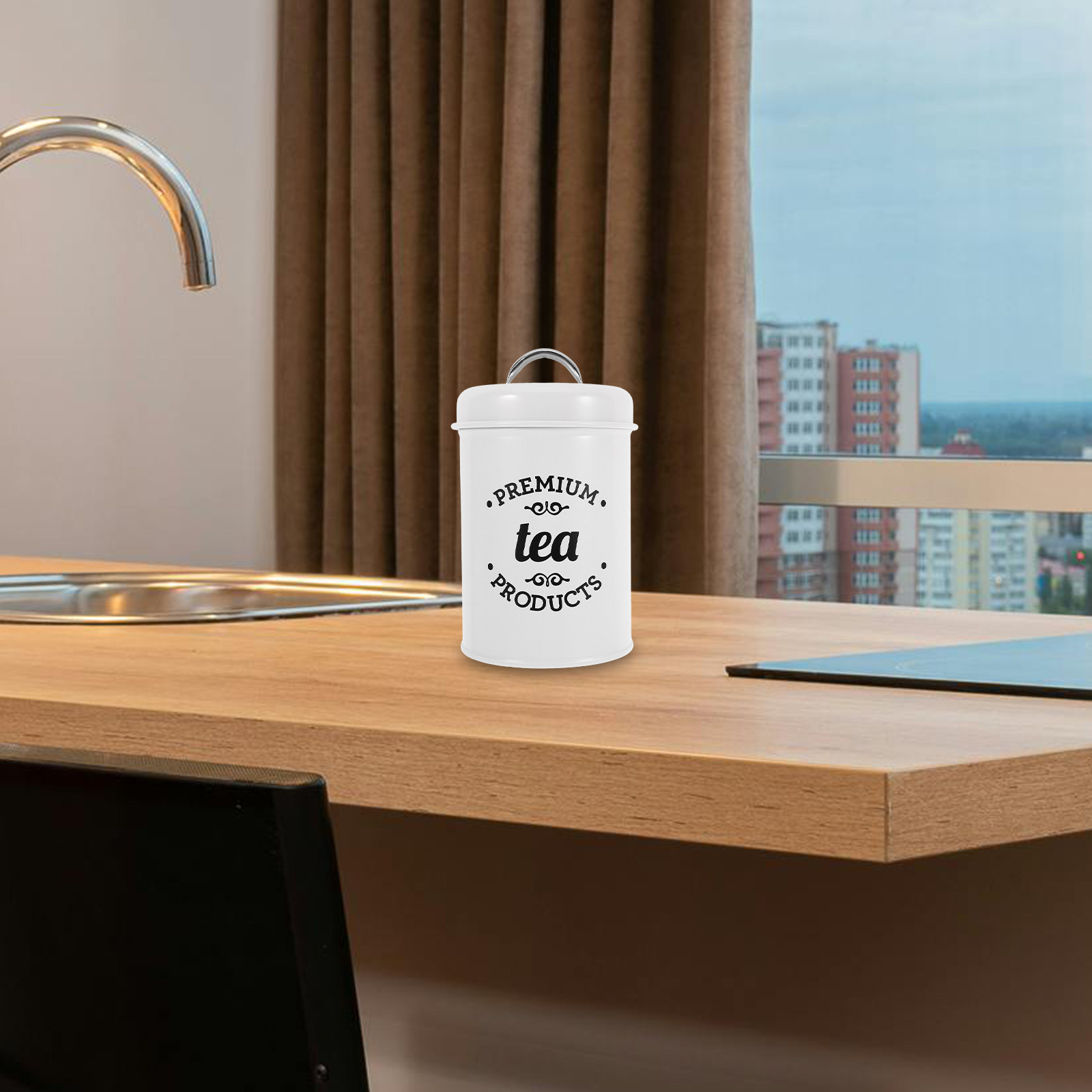 Coffee Tea Sugar - Airtight Metal Canister Set for Coffee