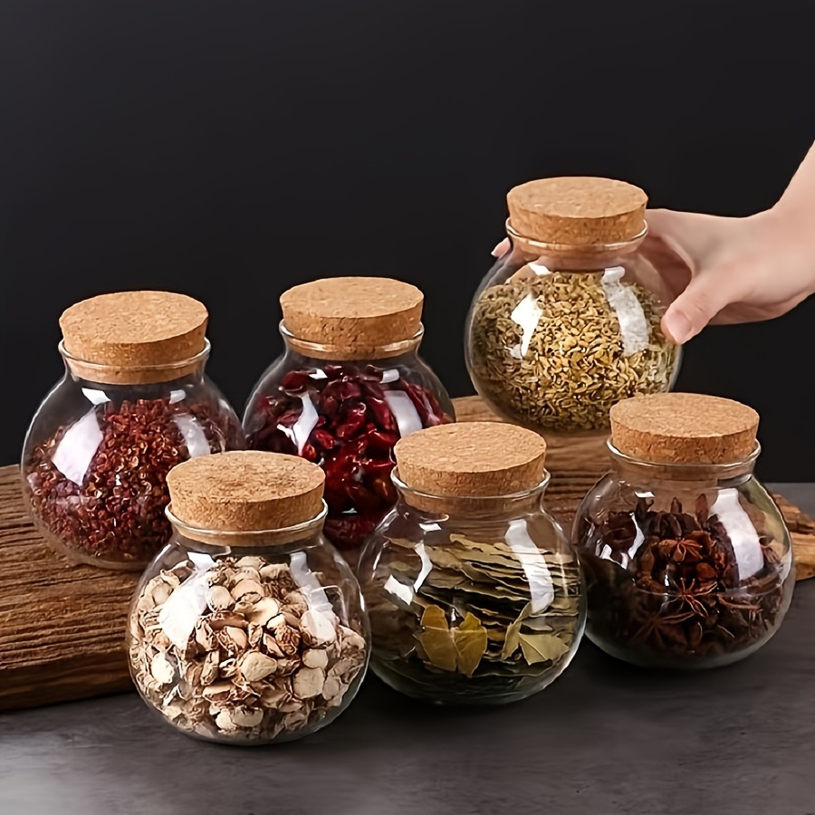Coffee Tea Sugar Canisters - 500ML Clear Glass Storage Canister,Round Decorative