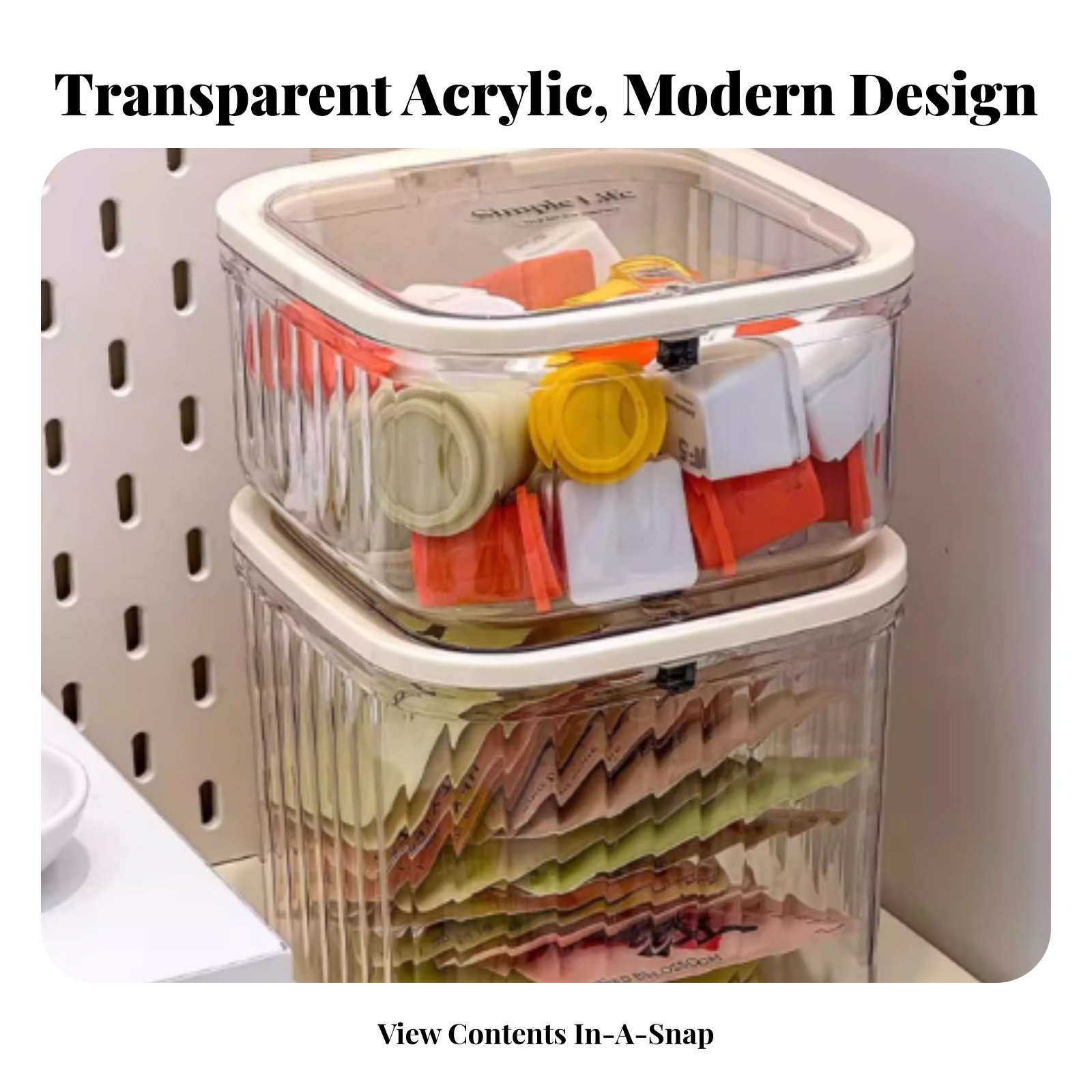 Coffee Tea Organizer - Plastic Tea Bag Storage Box Large