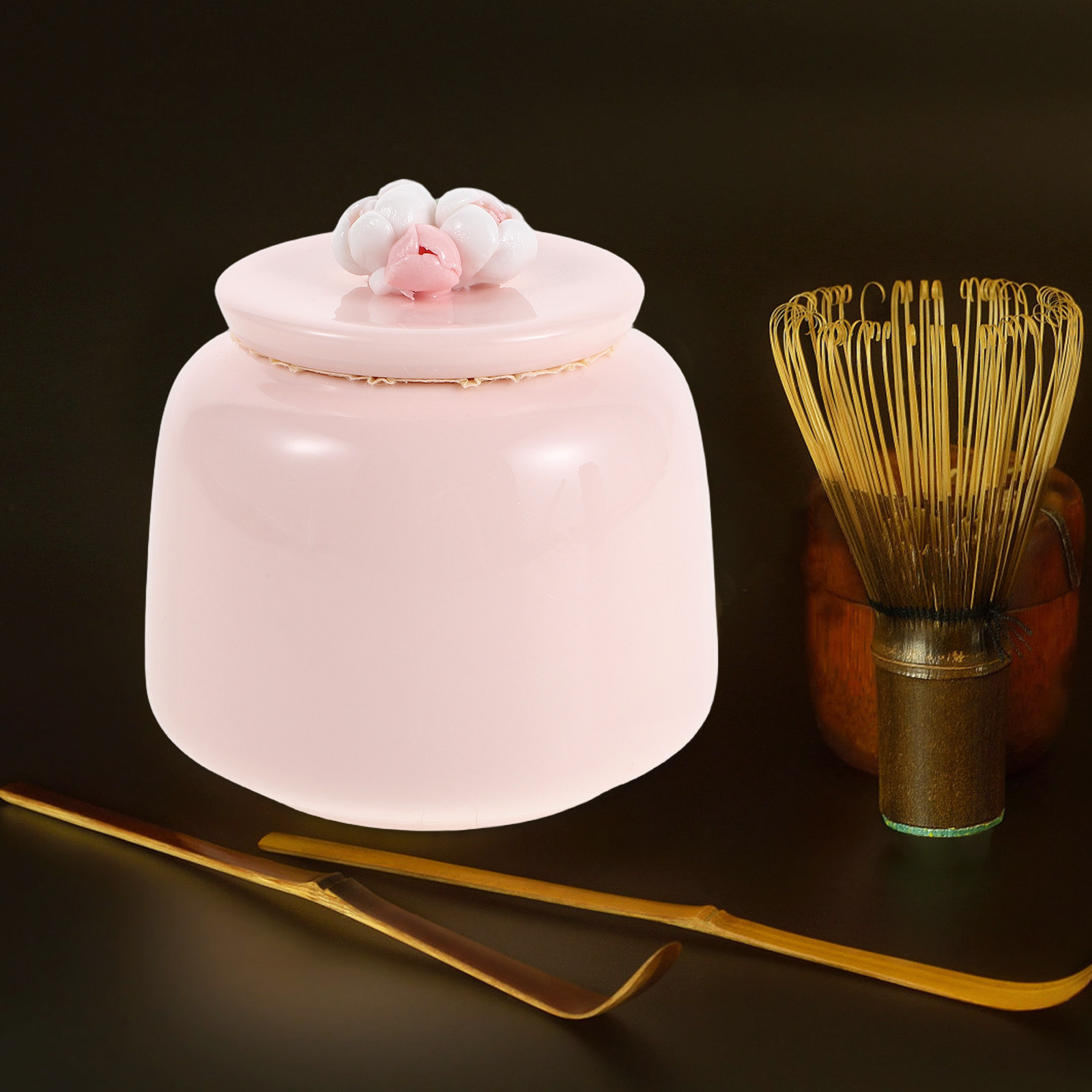 Ceramic Tea Jar Pink Porcelain - đánh giá và giá Coffee Tea Sugar Canisters