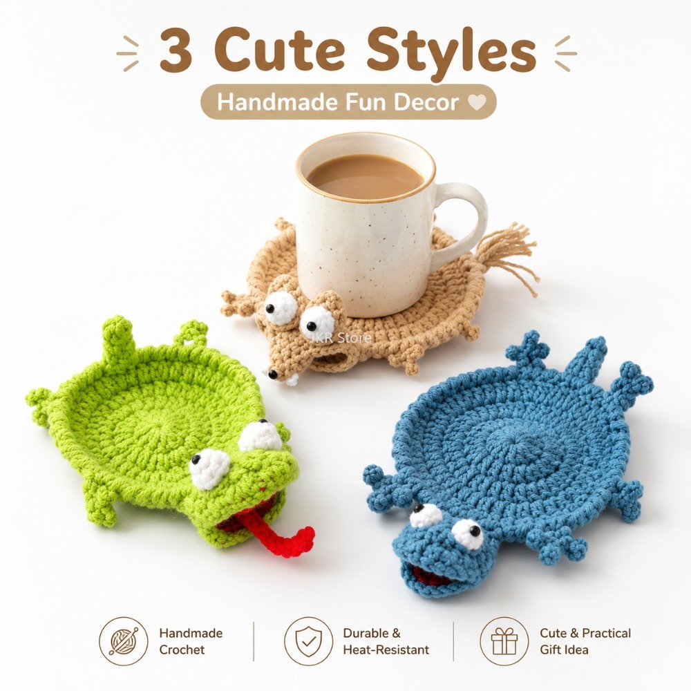 Animal Crochet Cup Coaster Han - đánh giá và giá Coffee Tea Station