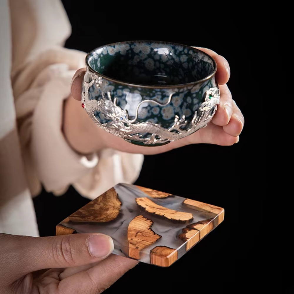 Wood Resin Coasters Square Cup - đánh giá và giá Coffee Tea Station