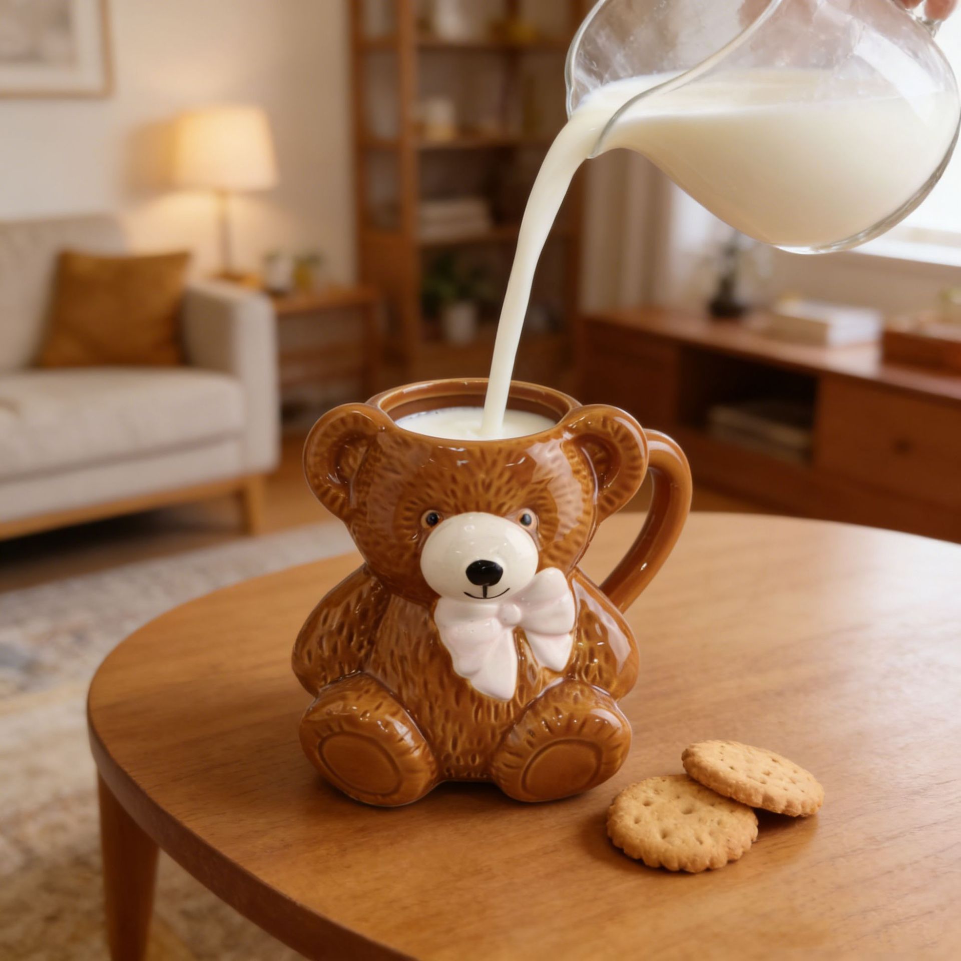 Pink Bowknot Brown Bear Cerami - đánh giá và giá Best Tea Coffee