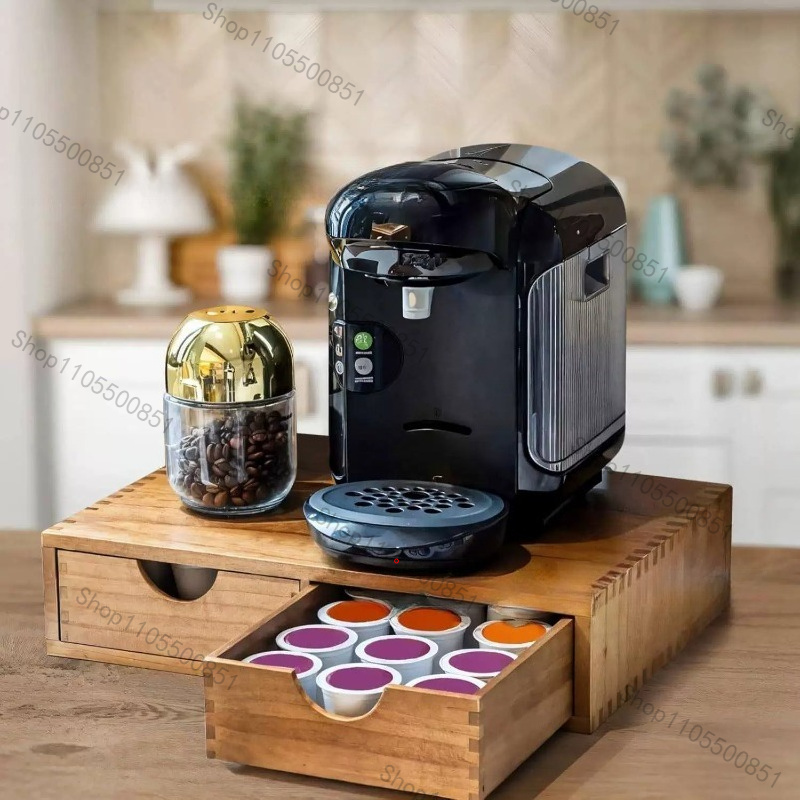 Wooden drawer Coffee storage b - đánh giá và giá Tea Coffee Set Up