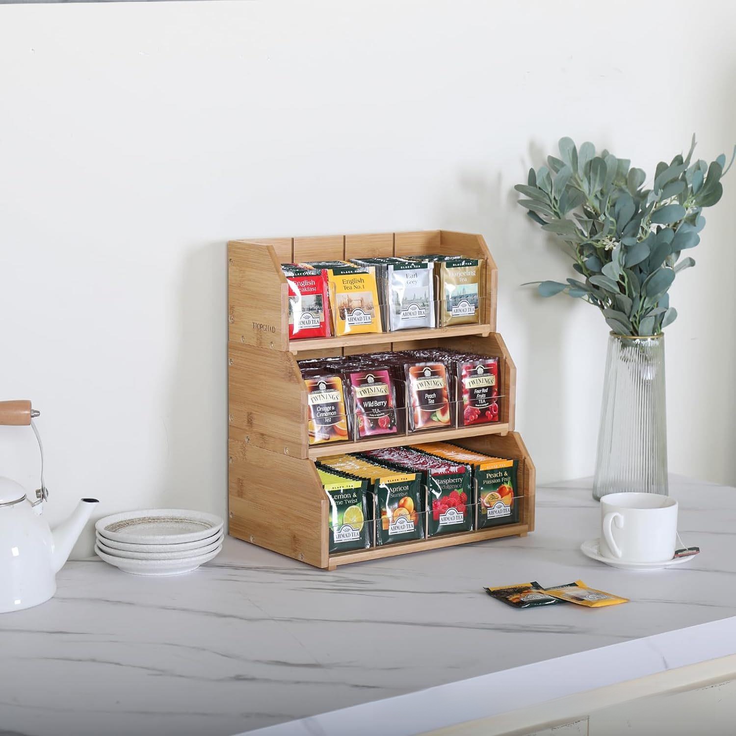 Bamboo Tea Bag Storage Box Thr - đánh giá và giá Coffee Tea Station