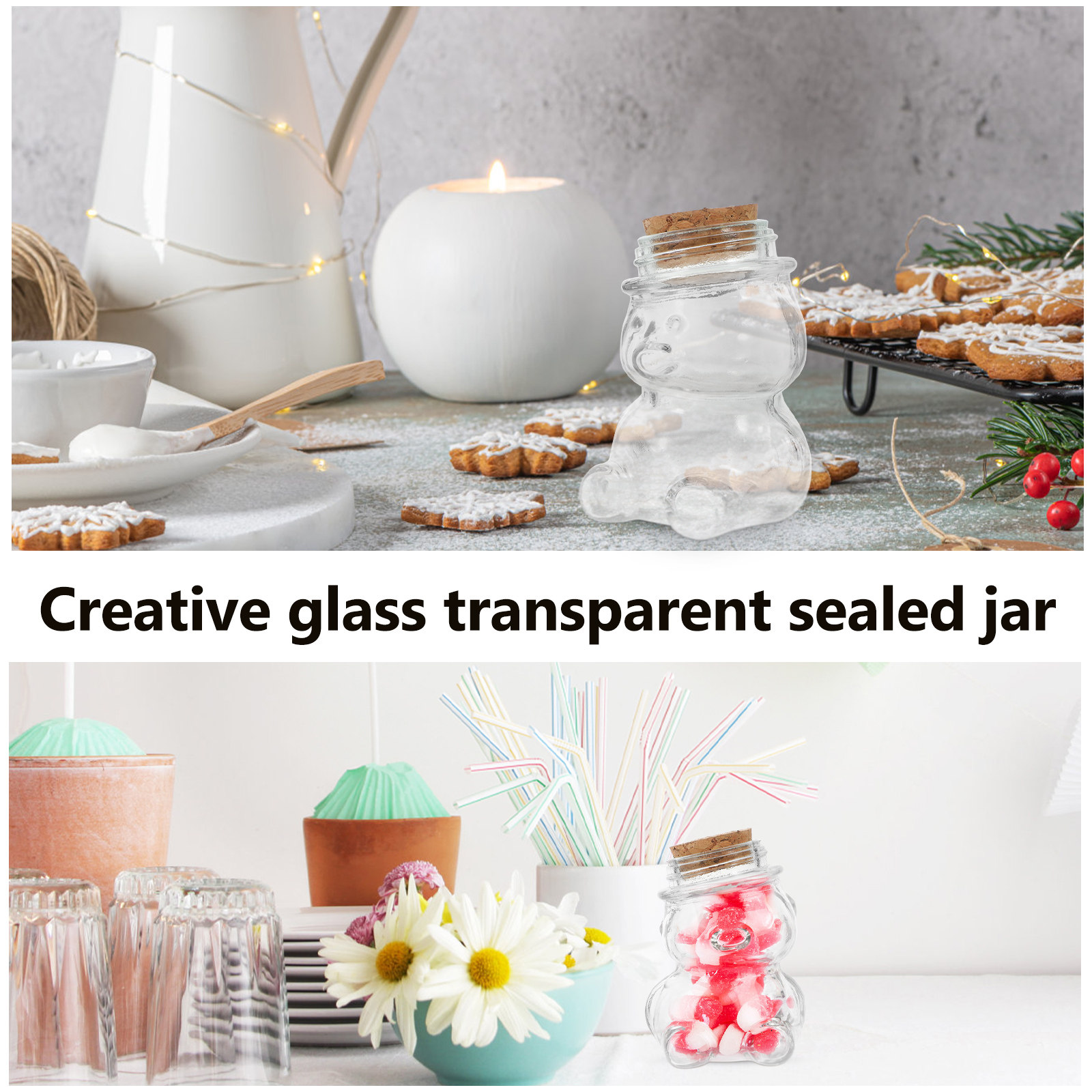 4Pcs Glass Candy Jar Set Trans - đánh giá và giá Coffee Tea Sugar