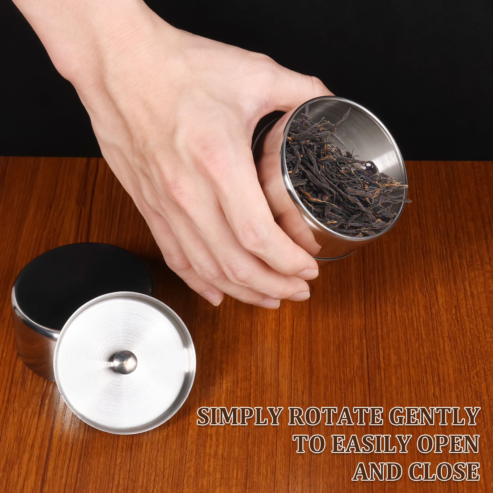 Stainless Steel Tea Leaf Tins  - đánh giá và giá Coffee Tea Sugar Canisters