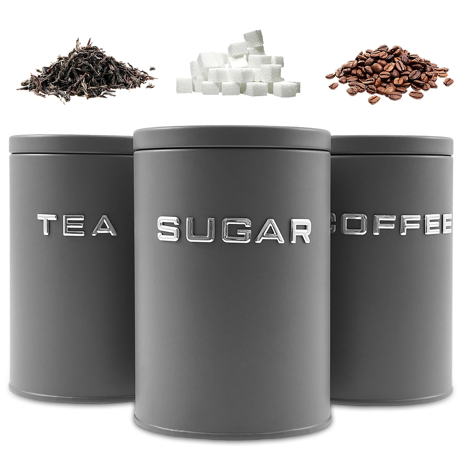 3 Pcs Tea Coffee Sugar Caniste - đánh giá và giá Coffee Tea Sugar Canisters