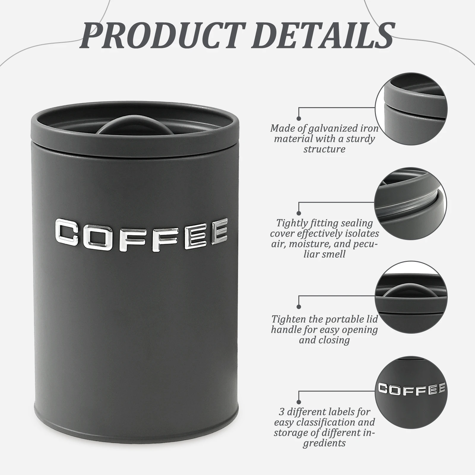 3 Pcs Tea Coffee Sugar Caniste - đánh giá và giá Coffee Tea Sugar Canisters