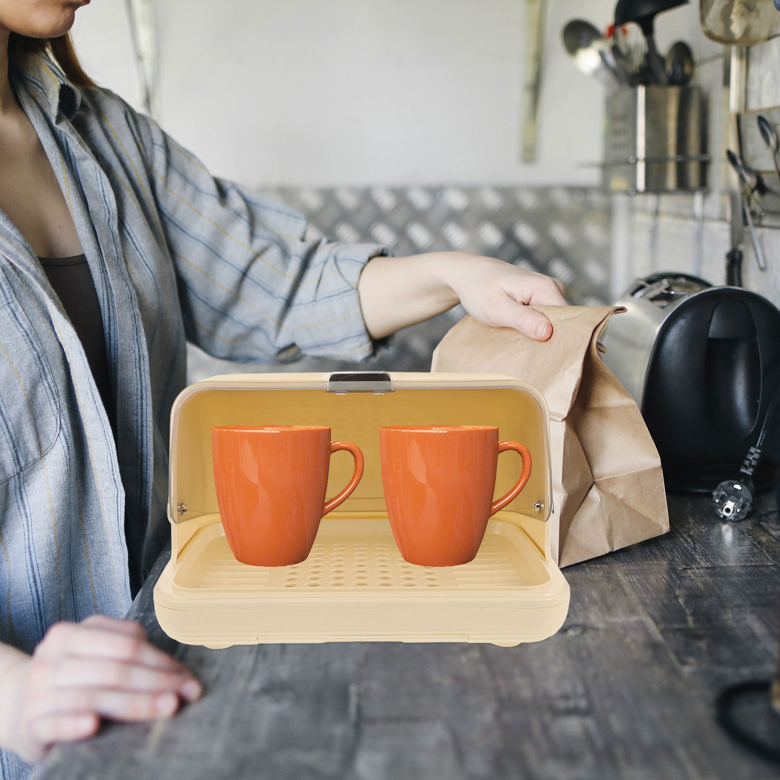 Cup Storage Organizer Box Desk - đánh giá và giá Coffee Tea Organizer