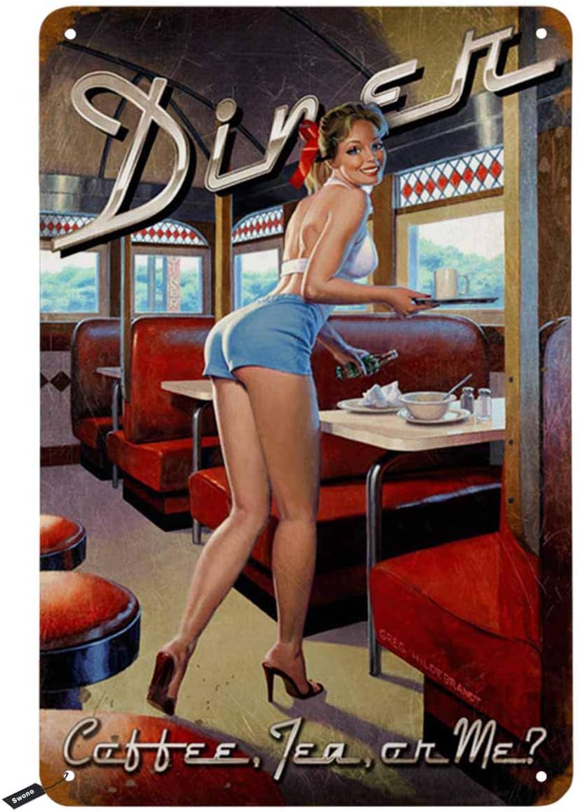 Swono Dinner Tin Signs,Pinup G - đánh giá và giá Coffee Tea Me