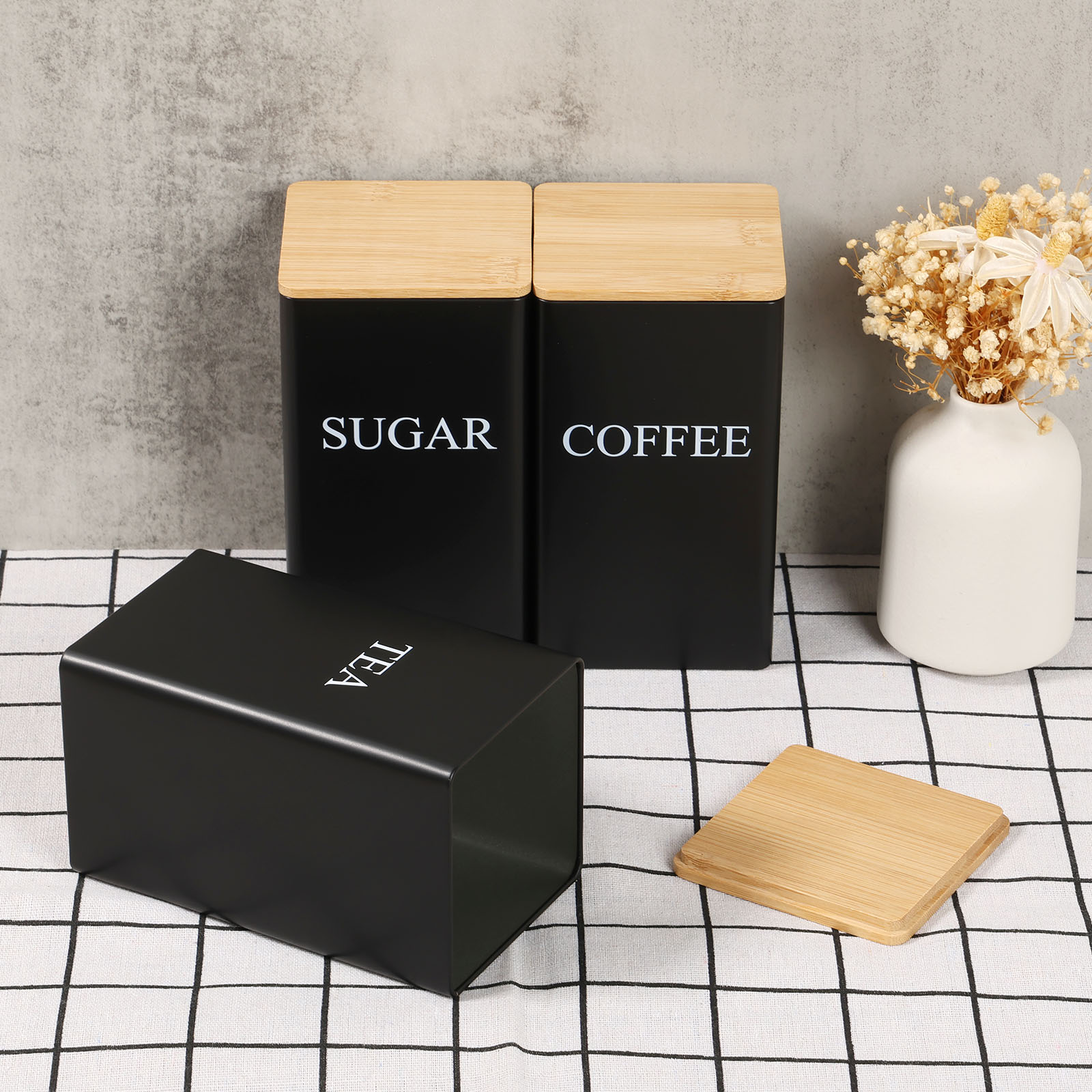 Coffee Bean Storage Jar Metal  - đánh giá và giá Coffee Tea Sugar Canisters